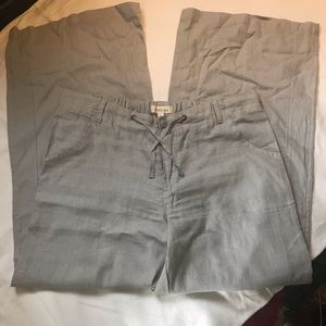 Linen wide-legged pants
